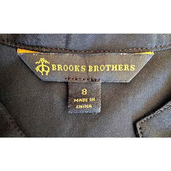 Brooks Brothers Sleeveless Sash Tie Navy Blue Blouse, New, Sz 8 - Picture 4 of 10